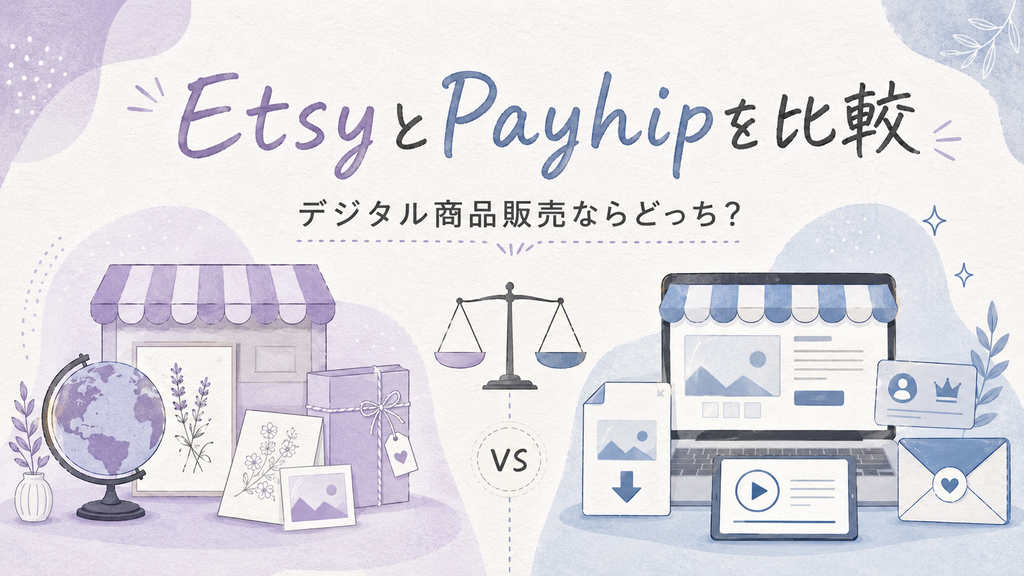 EtsyとPayhipの出品料・取引手数料の比較